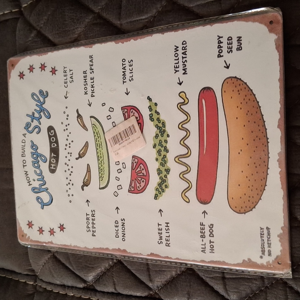 Chicago Hot Dog Vintage Tin Poster